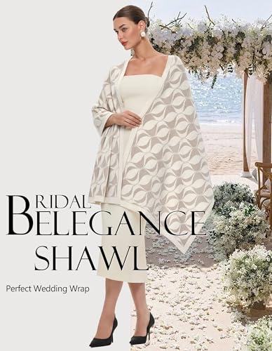 PULI Women's Pashmina Shawl Wraps for Evening Dress Large Scarf Blanket Long Wedding Bridal Winter Warm Shoulder Wrap - color: Lips-warm Oatmeal