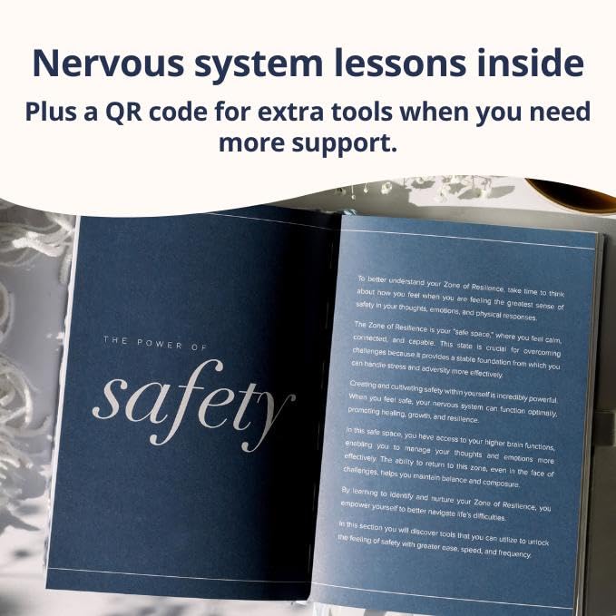 Mental Health Journal – 90 Days of Nervous System Regulation, Anxiety Relief & Emotional Resilience | Guided Daily Prompts + Safety Sequence Card + QR Bonus | Premium Hardcover Gift by a Nervous System Educator - color: Navy