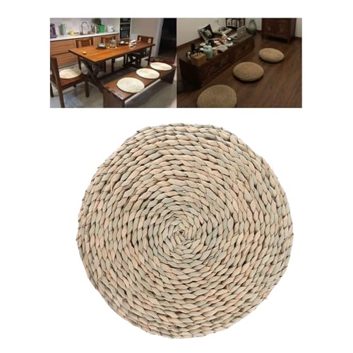 Meditation Cushions Yoga Cushion Meditation florensi Meditation Cushion Round Straw Cushion Yoga Meditation Cushion Silk Padding Floor Mat (Khaki1)