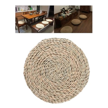 Meditation Cushions Yoga Cushion Meditation florensi Meditation Cushion Round Straw Cushion Yoga Meditation Cushion Silk Padding Floor Mat (Khaki1)
