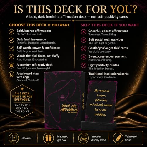 Badass Affirmation Cards for Women — 52 Daily Affirmations Card Deck with a Stand | for Self-Care And Gifts For Women Who've Outgrown Toxic Positivity
