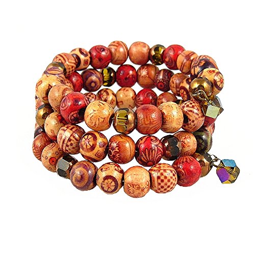 Wood Bead Wrap Bracelet (B93)