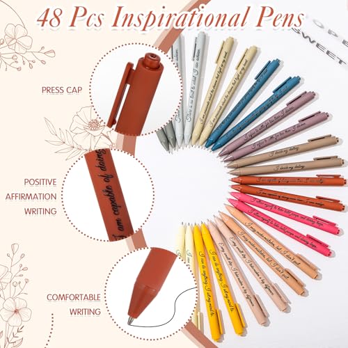 96 Pcs Positive Affirmation Gift Set Gratitude Notebooks with Pens Small Bags Motivational Encouragement Notepads Daily Affirmations Journal for Women Stress Relief Self Care (Simple) - style: Simple