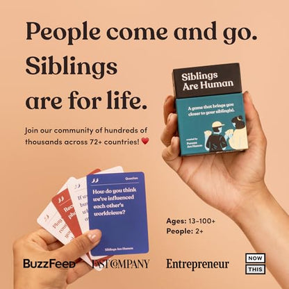 Siblings are Human | 140 Conversation Cards to Help Deepen Sibling Relationships | Card Game for Bonding & Communication | Therapy for Adults - style: Siblings Are Human