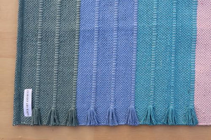 Jaipur art & Rugs Cotton Yoga Mat - Eco-Friendly Hand-Woven Rug - Non Slip & Thick (24”x72”x5mm) for Everyday Fitness at Home - Comfortable Extra-Long - color: Multi 4