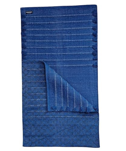 Indian Handmade100 % Organic Anti Skid Multi Colour Cotton Yoga Mat - Eco-Friendly Hand-Woven Rug - Non-Slip & Thick (24”x72”x5mm) for Hot yoga & Everyday Fitness at Home - Comfortable & Foldable Extra-Long Mat - color: Royal Blue