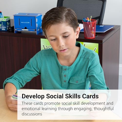 Really Good Stuff Social Skills Discussion Cards - Set of 20 Conversation Cards for Kids - Social Emotional Learning Activities for Understanding Social Rules and Developing Essential Social Skills - style: Social Skills Cards