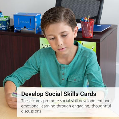 Really Good Stuff Social Skills Discussion Cards - Set of 20 Conversation Cards for Kids - Social Emotional Learning Activities for Understanding Social Rules and Developing Essential Social Skills - style: Social Skills Cards