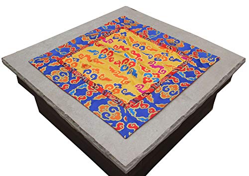 Tibetan Cloud Silk Brocade Table Runner/Shrine Cover/Altar Cloth/Table Cover (34 X 34 Inches)