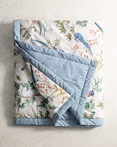 Maison d' Hermine Throw Blanket for Couch Lightweight Soft Warm Breathable Cotton Throw Blankets for Bed Girls Boys Women Men Gifts Sofa Living Room Spring Summer (Hokuzai - Grey, 50'' X 60'')