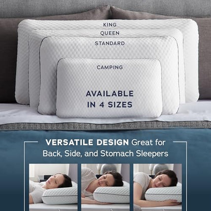 WEEKENDER Gel Memory Foam Pillow - Standard Size - Medium Firm Feel - Neck and Shoulder Support - Side & Back Sleepers - Home, Hotel, & Hospital Essentials - CertiPur Certified (Pack of 6) - size: Standard (Pack of 6), style: 1 Pack