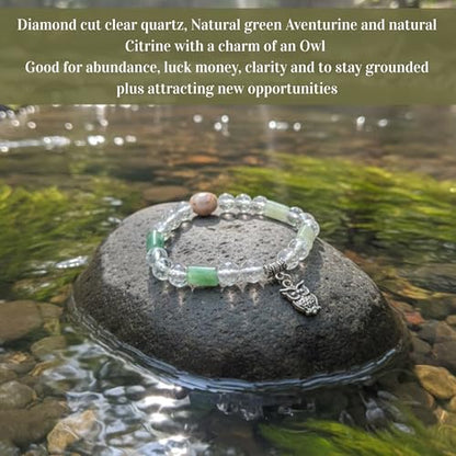 The Alchemist's Arcanum Adjustable Beaded Wrist Accessory for Men and Women, Stretch Fit Stone Bead Jewelry for Daily Wear and Gifting - color: Natural Green Aventurine