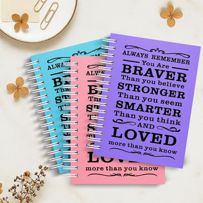 3Pcs A6 Spiral Notebook,Inspirational Journal,Motivational Journal for Women Men,Spiral Journal Notebook College Ruled Daily Diary for School,Travel,Business,Work (3Pcs -A6 Always Mix Light) - color: 3pcs -A6 Always Mix Light