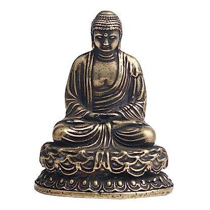 Cabilock Mini Zen Buddha Statue Antique Meditation Ornament for Decor Tranquil Temple Sculpture for Relaxation Zen Aesthetic for Family Friends