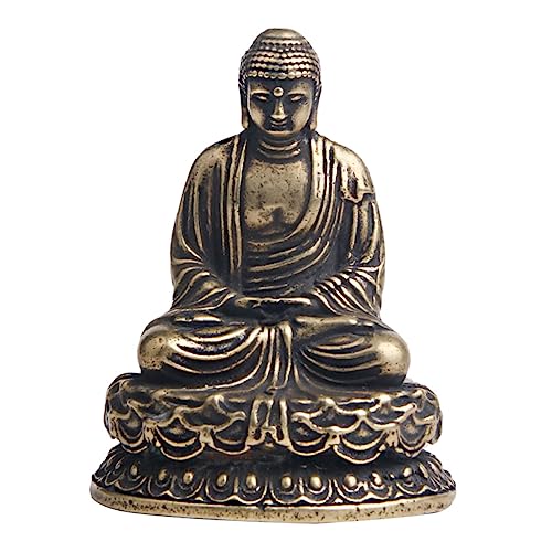 Cabilock Mini Zen Buddha Statue Antique Meditation Ornament for Decor Tranquil Temple Sculpture for Relaxation Zen Aesthetic for Family Friends