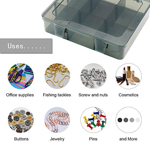 9 Grids Art Craft Supply Organizer Storage Containers, Compartment Storage Box with Removable Dividers for Jewelry, Beads, Buttons, Small Parts - size: 9 Grids 1 Pack