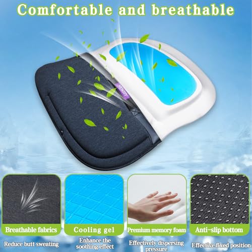 Gel Seat Cushion Orthopedic Lightweight Folding Seat Cushion for Car/Chair/Train/Airplane/Stadium Seat