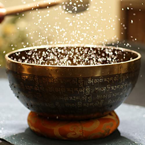 Singing Bowl Handmade Buddha Sound Bowl Meditation Singing Bowl Copper Chime Bowl Meditation Sound Bowl Ornament，16CM - size: 16CM