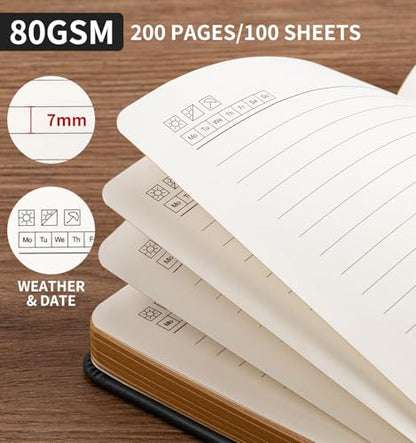 Lined Journal Notebook, A5 200 Pages Leather Journals For Writing Women & Men Travel,business,work & School,college Ruled Notebooks Hardcover Journaling Notebooks Daily Diary, 5.7'' X 8.3''-Black - color: 200 Pgs-Black, style: A-Lined