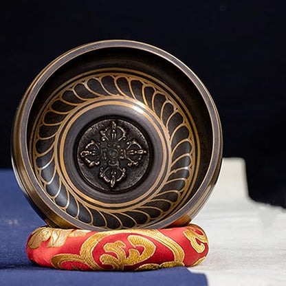 3pc 11.5cm Handmade Buddha Sound Black Bowl Yoga Meditation Singing Bowl Home Decor Ornaments