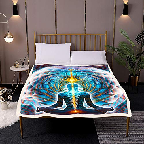 Chakra Throw Blanket | Meditation Fleece Blanket | Galactic Body (Medium)