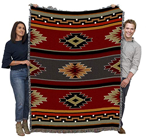 Pure Country Weavers Kaibab Blanket - Southwest Native American Inspired - Gift Tapestry Throw Woven from Cotton - Made in The USA (72x54) - size: Large