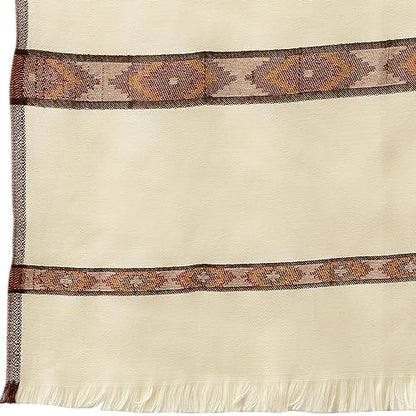 Weavers Villa Meditation Shawl/Wrap, Oversize Scarf or Stole. Unisex - color: White