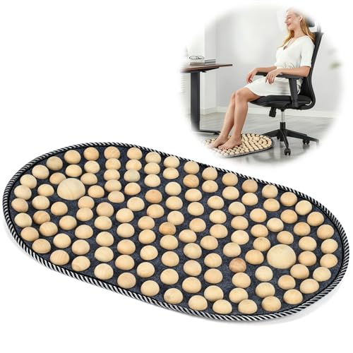 Feet Acupressure Mat, Wood Foldable Foot Massager Mat, Portable Pressure Point Massage Pad, Anti Fatigue Office Standing Desk Pad, Reflexoloy mat, Stand Up Pad, Relieve Foot Pain