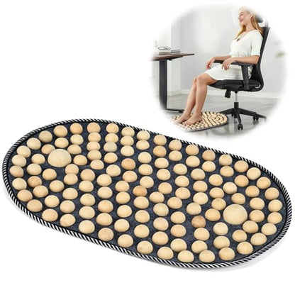 Feet Acupressure Mat, Wood Foldable Foot Massager Mat, Portable Pressure Point Massage Pad, Anti Fatigue Office Standing Desk Pad, Reflexoloy mat, Stand Up Pad, Relieve Foot Pain