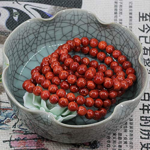 Keleny Gem Semi Precious Gemstones 8mm Natural Stone Round Beads Crystal Stretch Bracelets 7 Inch Unisex - color: 8mm Red Grass Coral