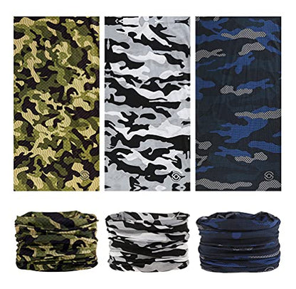 Headband Neck Gaiter Head Wrap Headwear Face Mask Magic Scarf Bandana for Men and Women - color: 9pc.camouflage New Series