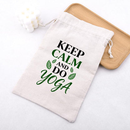 Yogis Meditation Healing Calming Gifts Drawstring Yoga Bag Accessory Storage Bag for Women Yoga Learners Trainers Positive Inspirational Gift Small Cinch Yogis Organizer Pouch 7.8 * 11.8 Inches
