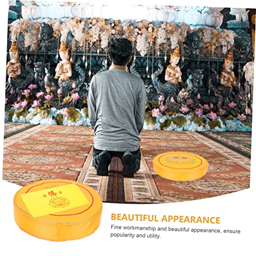 Happyyami Ancestral Hall Prayer Meditation Cushion Chanting Seat Pad Yoga Mat Design - color: Yellow