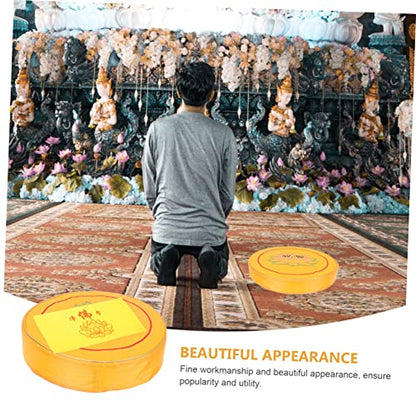 Happyyami Ancestral Hall Prayer Meditation Cushion Chanting Seat Pad Yoga Mat Design - color: Yellow