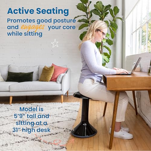 ECR4Kids ACE Active Core Engagement Wobble Stool, 20-Inch Seat Height, Flexible Seating, Black - color: Black