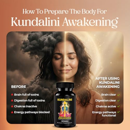 KUNDALINI AWAKENING Herbal Supplement – Ayurvedic Herbal Blend with Ashwagandha, Bacopa, Tulsi, and Haritaki – Supports Spiritual Growth, Chakra activation, Meditation, & Higher Consciousness.