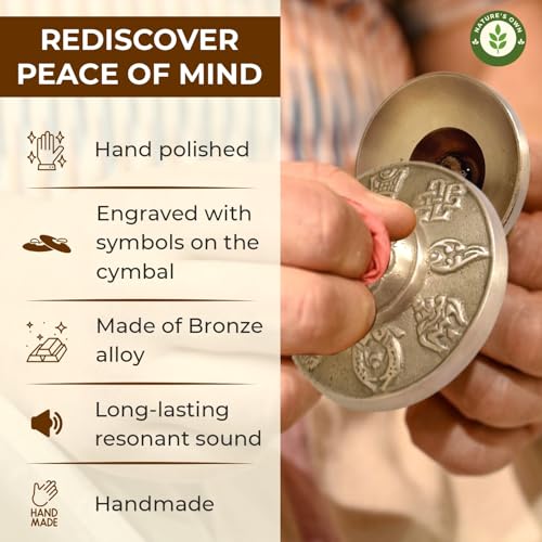 Tibetan Tingsha Bells Cymbals Meditation Chime Bells, 6.3 cm Percussion Instrument, with Cloth Bag, Embossed 8 Lucky Symbols, Ideal for Yoga, Mindfulness, Spiritual Healing, and Sound Therapy - color: 8 Lucky Symbols