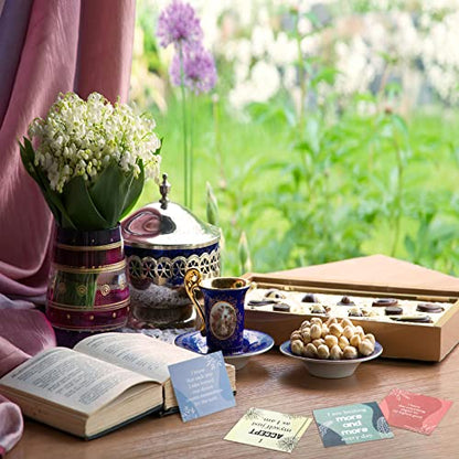 Panelee 240 Pieces Positive Affirmation Motivational Cards Affirmation Card Mindful Self Care Message Inspirational Encouragement Meditation Card Daily Gift for Employee Woman(Square) - color: Square