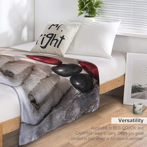 Asian Style Plant Throw Blanket, Soft Lightweight Cozy Warm Meditation Relaxation Art Flannel Blankets for Couch Bed Travel, 30"x40" - color: Asian Style Plant, size: 30"x40"