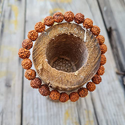 Rudraksha Bracelet for Men & Women's 2 Face, 3 Mukhi, 4 Mukhi, 5 Face, 6 Mukhi, 7 Mukhi, 8 Mukhi, 9 Mukhi, 10 Mukhi, 11 Mukhi Himalayan Rudraksha Beads Wrist Band for Yoga, Meditation, Healing - style: 5 Mukhi - Five Faced