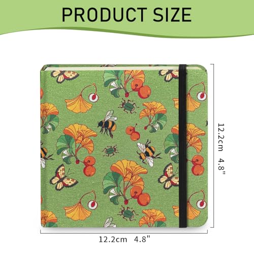 Mifuner 4.8x4.8in 80gsm Mini Notebooks Art Blank Pages Sketchbooks Travel Journal Pocket Hardcover Paint Writing Notebook Blank Diary Memo Planner Sketchbook Fabric Cover.Ginkgo Leaf - color: Cloth-Ginkgo Leaf