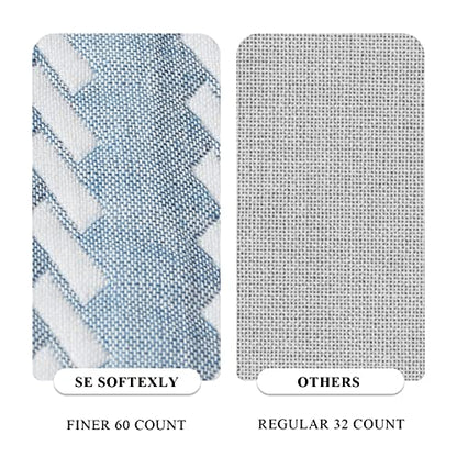 SE SOFTEXLY Muslin Blanket Throw 50x60, Jacquard Summer Cooling Blanket Cozy Organic Egyptian Cotton Bed Spread for Bed Couch Breathable Lightweight Keep Body Cool for Hot Sleepers - color: Vertical Lake Blue