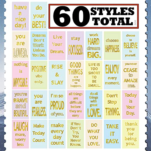 Jinei 300 Inspirational Affirmation Cards Bulk Daily Positive Motivational Gifts Cards Small Mini Encouragement Quotes for Women Coworker Team(Gilded Style) - style: Gilded Style
