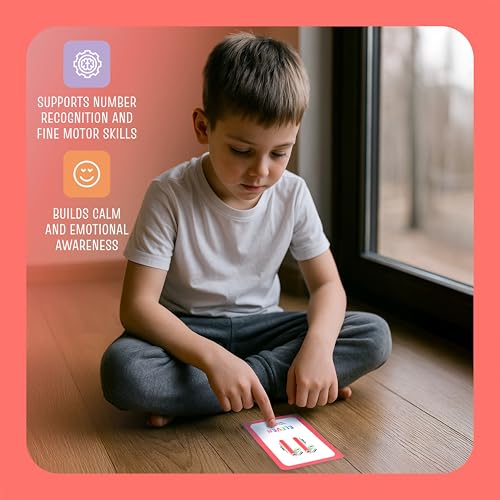 Breathing Exercise Cards for Kids — 20 Finger-Tracing Cards for Anxiety, Meltdowns & Sleep | Calm Down Corner Tool for Classroom, Therapy & Home | Screen-Free - style: Number Breathing