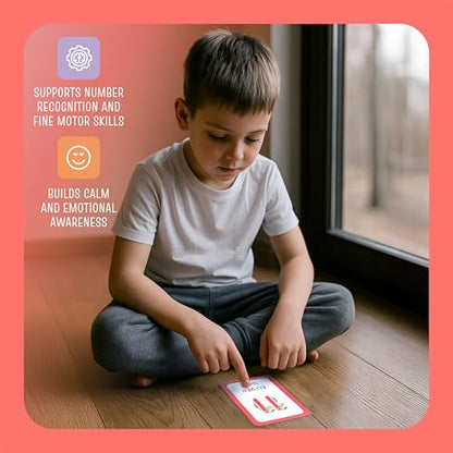 Breathing Exercise Cards for Kids — 20 Finger-Tracing Cards for Anxiety, Meltdowns & Sleep | Calm Down Corner Tool for Classroom, Therapy & Home | Screen-Free - style: Number Breathing