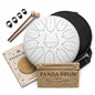Panda Drum Plus (White) | Steel Tongue Handpan with Music Book, Mallets, Carrying Bag & Finger Picks | 11 inch, 432 Hz | Rain Drum for Inside & Outside | Calming Musical Instrument for Adults & Kids - color: 1-White