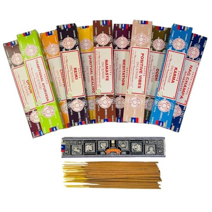 Satya Natural Incense Sticks Assortment – 12 Pack, 15g Each – Hand Rolled in India – Aromatherapy, Meditation, Yoga, Relaxation, Stress Relief, Home Fragrance - color: Satya Set B