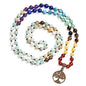 Bivei 7 Chakra 108 Mala Beads Bracelet Real Gemstone Yoga Meditation Hand Knotted Mala Prayer Bead Necklace - size: 8mm, style: Life Tree - 8mm Amazonite