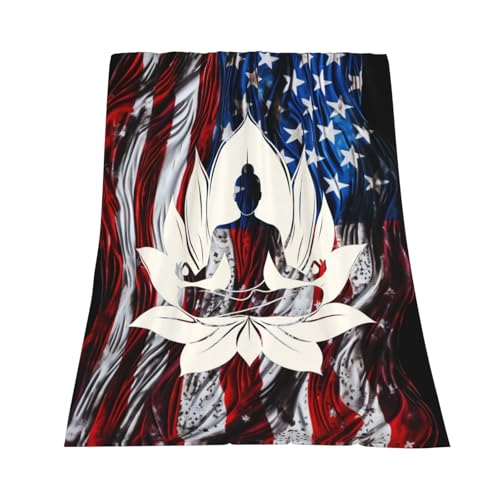 Buddha Meditation Flower Ultra Soft Throw Blankets Cozy Lightweight Blanket for Sofa Bed 60"X50"7