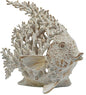 Beach Coastal Decor Coral Reef Angelfish Home Office Desk Decor Sculpture Statue for Tabletop Shelf Bathroom Decoration Ornament Gift (White)